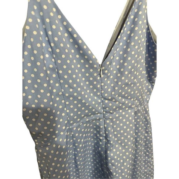Revolve Superdown Mayra Blue White Polka Dot Ruffle Mini Dress Party Cocktail Si - Picture 4 of 5